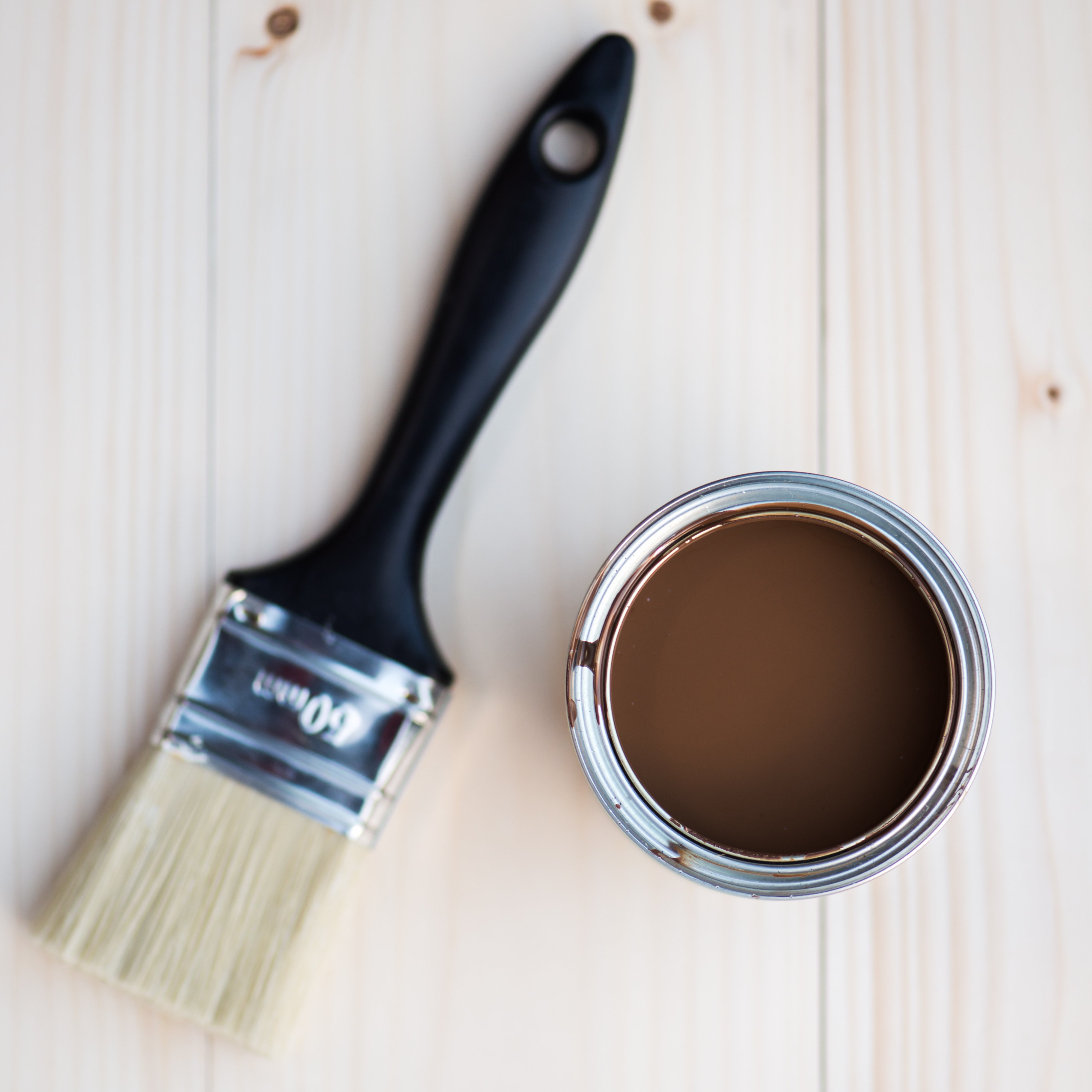 House Renovation, Brown Paint Can and Brush